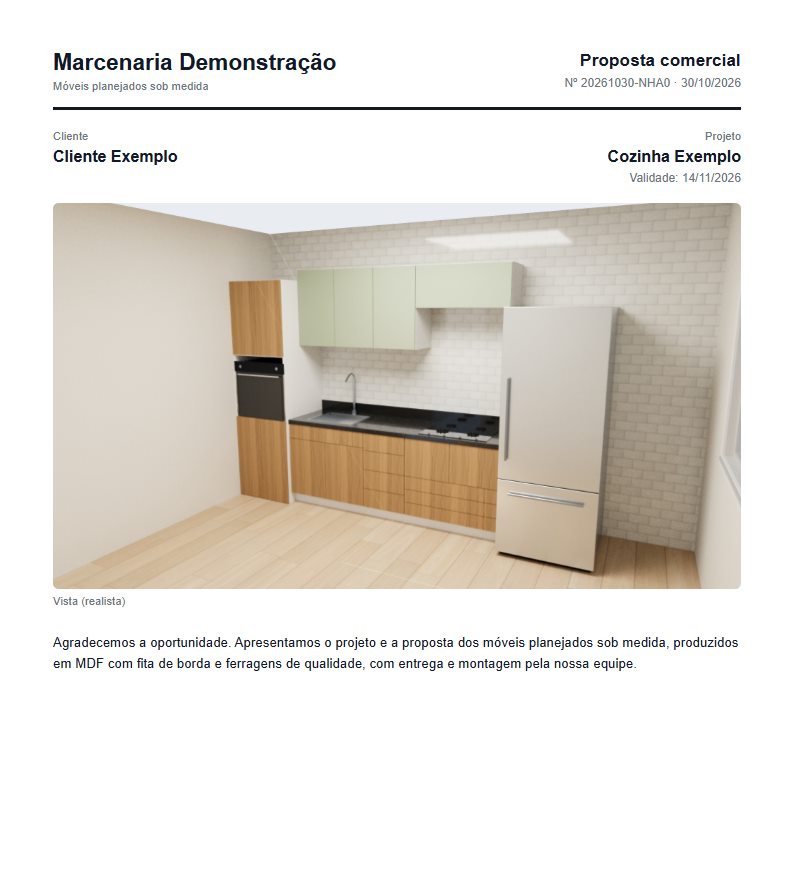 Proposta para o cliente em folha A4