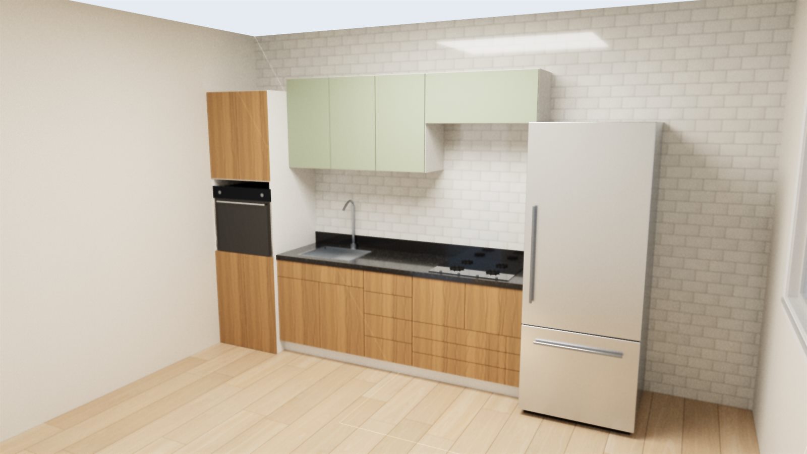 Imagem realista de cozinha gerada pelo DXF Cut 3D